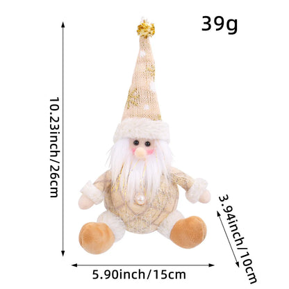 Santa Claus, deer and snowman Christmas ornament set with colourful cartoon styling