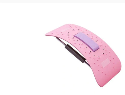 Adjustable Back Cracker Spine Board in pink and green for lumbar and neck support