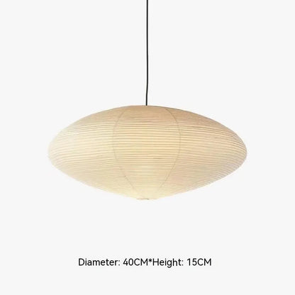 Modern simplicity style paper pendant lamp with spherical or flat disc shade options.