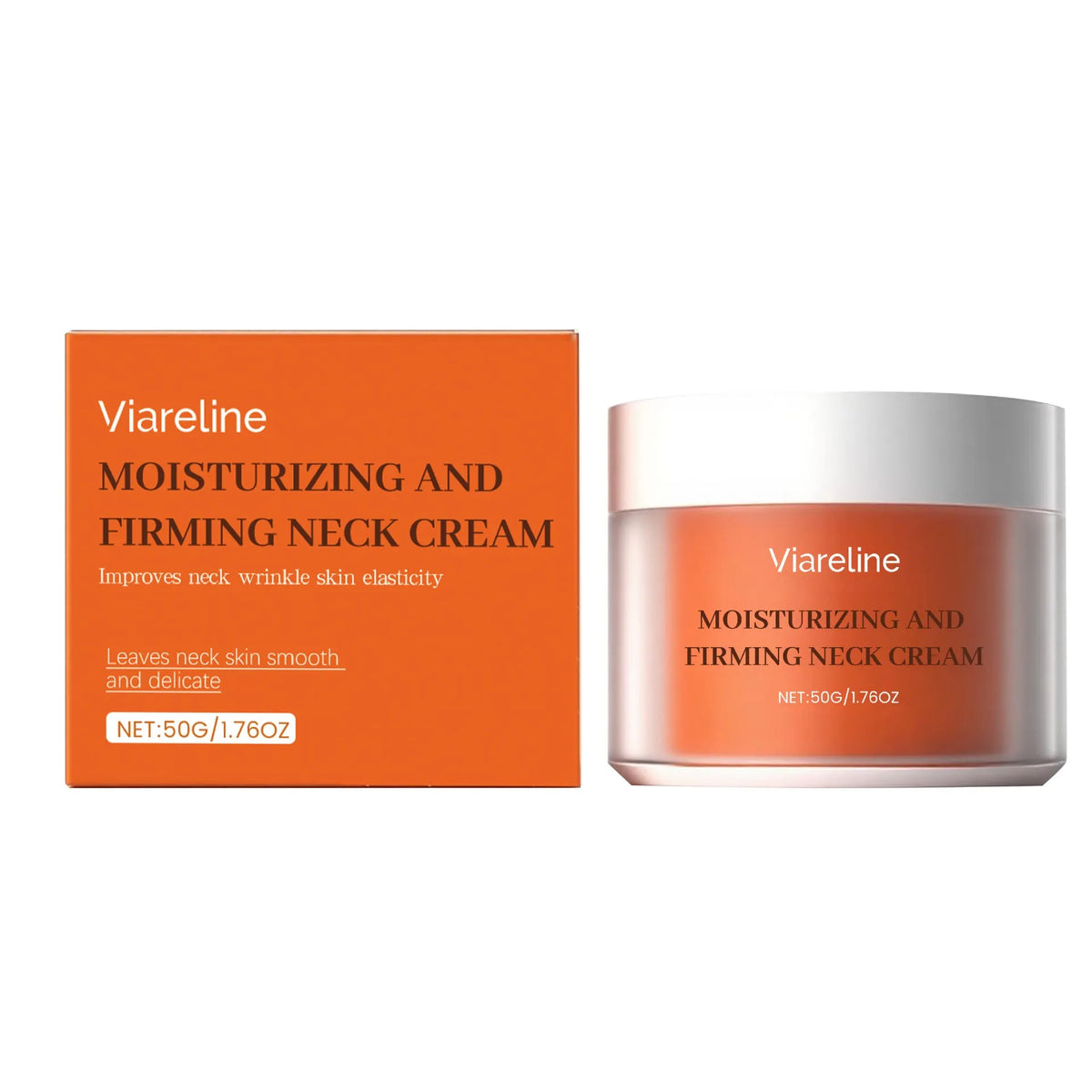 50g neck contour moisturising cream in 6.3cm square container for daily neck skin care
