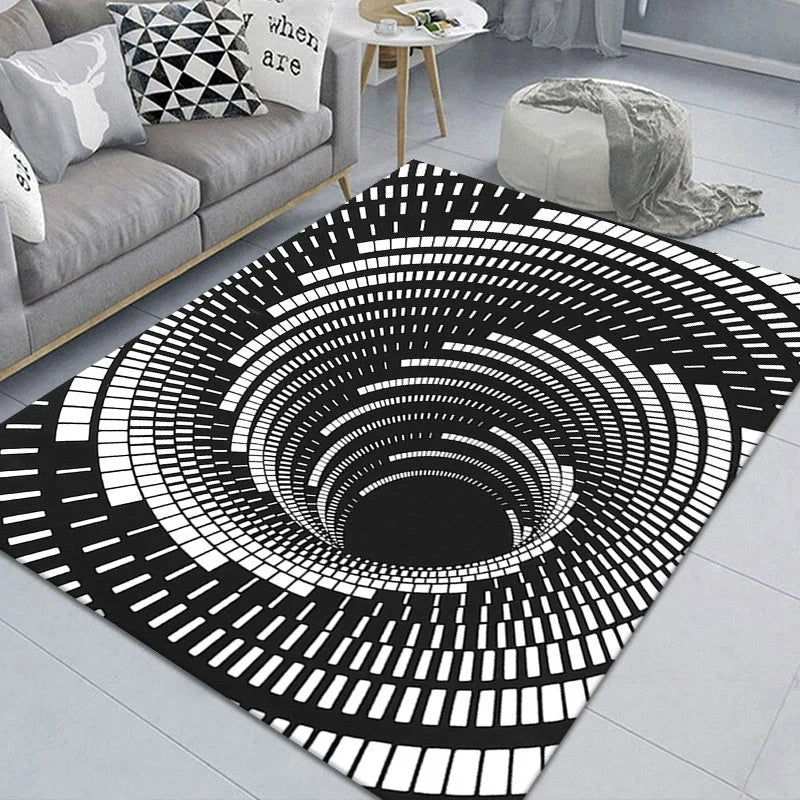 3D Geometric Stereoscopic Illusion Floor Mat in vibrant colours with non-slip base