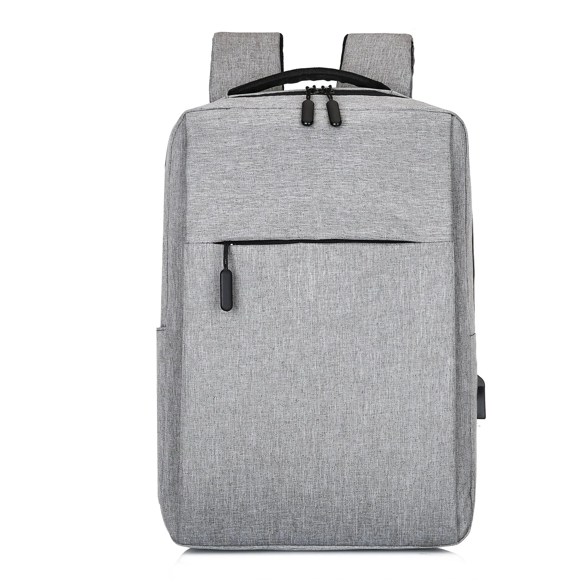 Large black Oxford cloth sports backpack with curved shoulder straps and USB charging port.