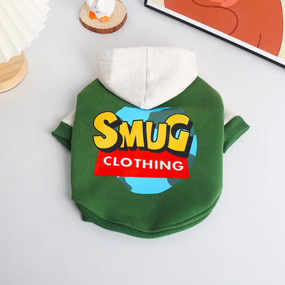 Green cotton dog coat for large dogs in sizes L XL 2XL 3XL 4XL for autumn and winter wear.