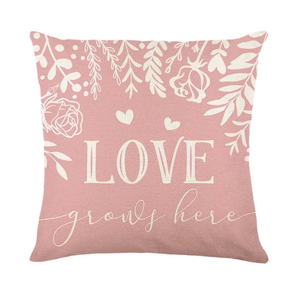 Plaid heart printed Valentine's Day pillow cover measuring 45x45cm in one of four colour options