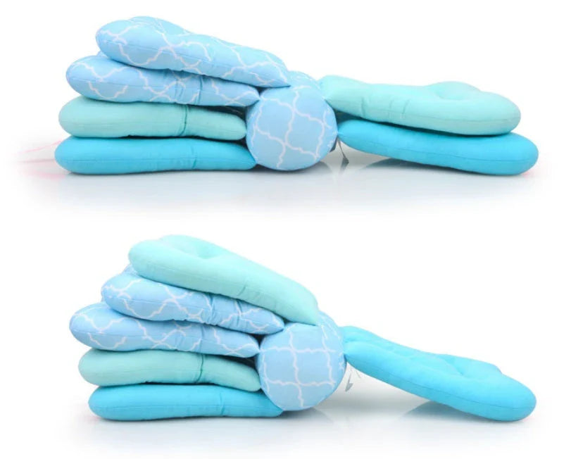 Adjustable breastfeeding pillow with soft, plush fill and rectangular shape for comfortable nursing