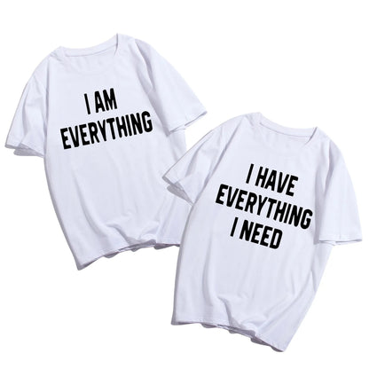 Couples short sleeve cotton t-shirts in black and white, sizes S to XXXL and matching sets