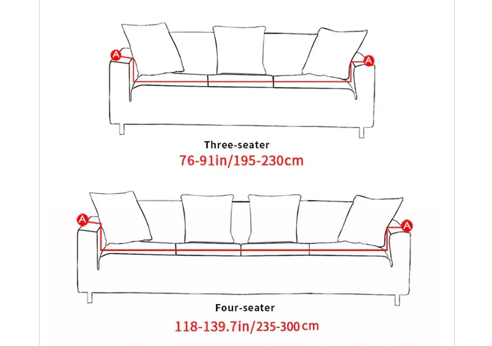 Elastic sofa cover in navy blue with high-density fabric for stain protection