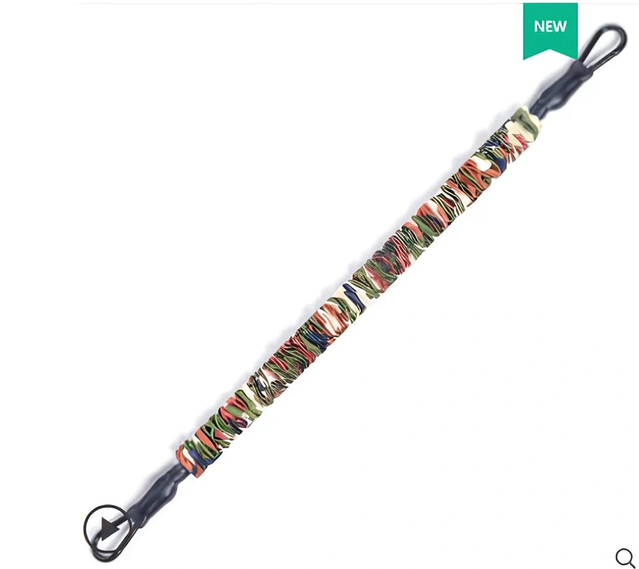 Elastic pull rope in flame camouflage, 26cm length with 6KG resistance for men's fitness training