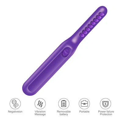 Purple Electric Detangling Brush with oscillating teeth for gentle hair care