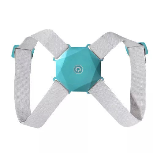 Induction vibration posture corrector in grey, pink, and blue with ABS nylon belt