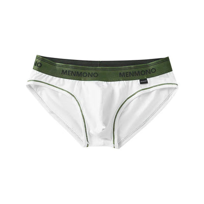 Men's cotton low waist briefs in a two-tone colour on a white background.
