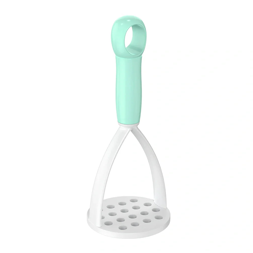 Blue PP manual fruit mud press masher, 25cm length, for potatoes and fruits, heat resistant to 120°C