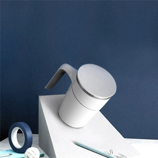 Elegant glass water bottle with suction cup in white color, designed for stable and spill-proof hydration on the go