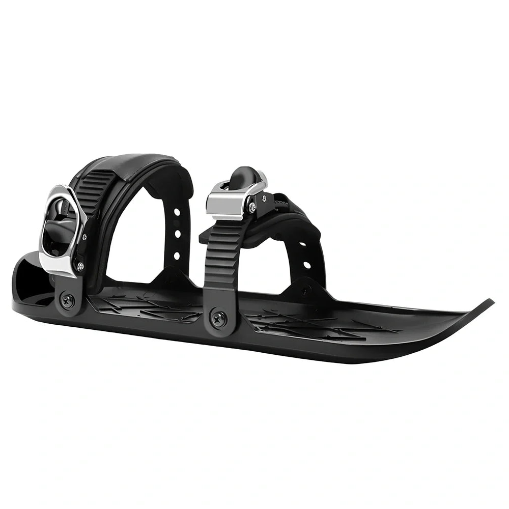 Black ultra-thin ski shoes with lace-up closure and rubber outsole for winter sports