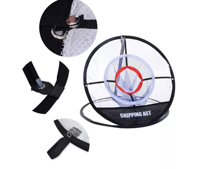 UP Indoor Outdoor Chipping Pitching Training Net in white, showing pop-up design