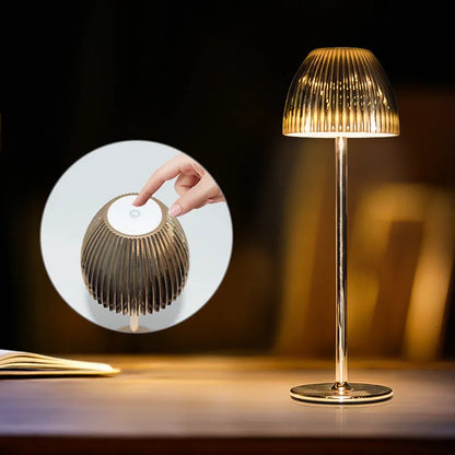 Modern simple night lamp with thin round base and ins pattern dimming control