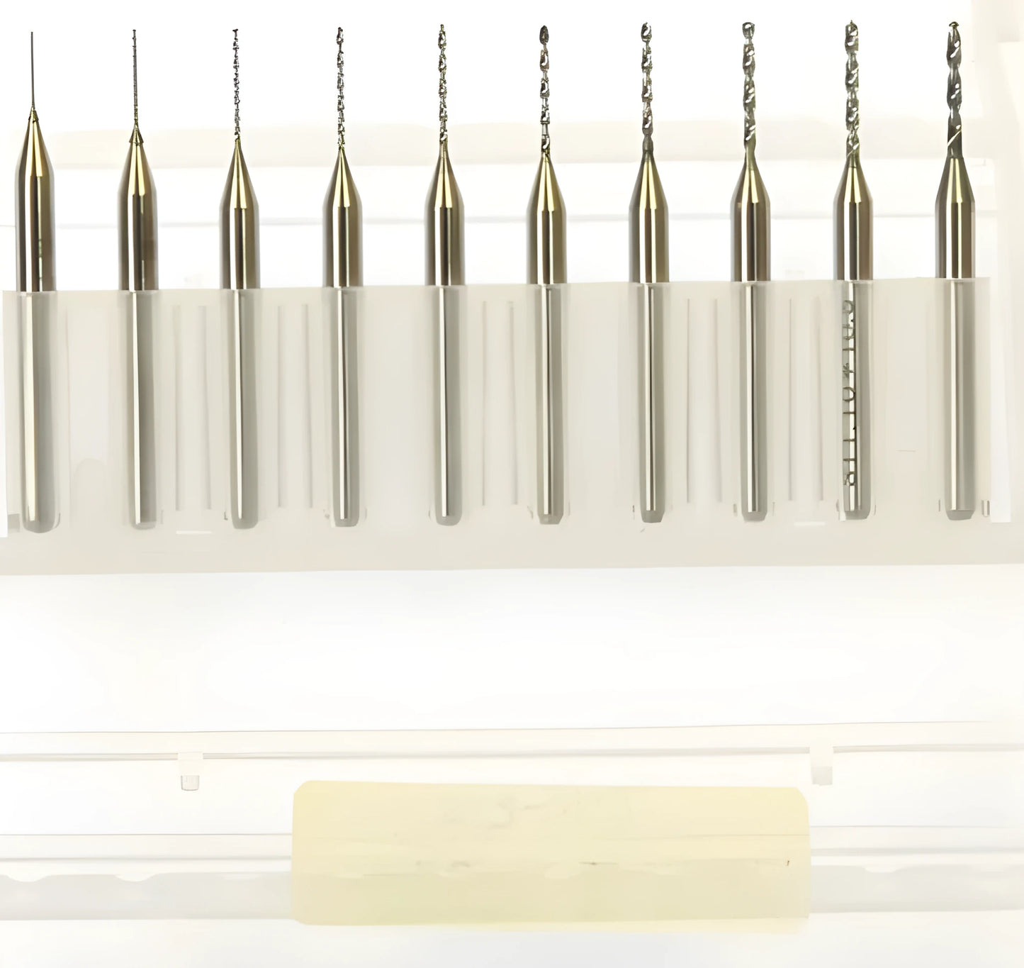Imported tungsten steel micro engraving bit set for precision circuit board and hardware machining.