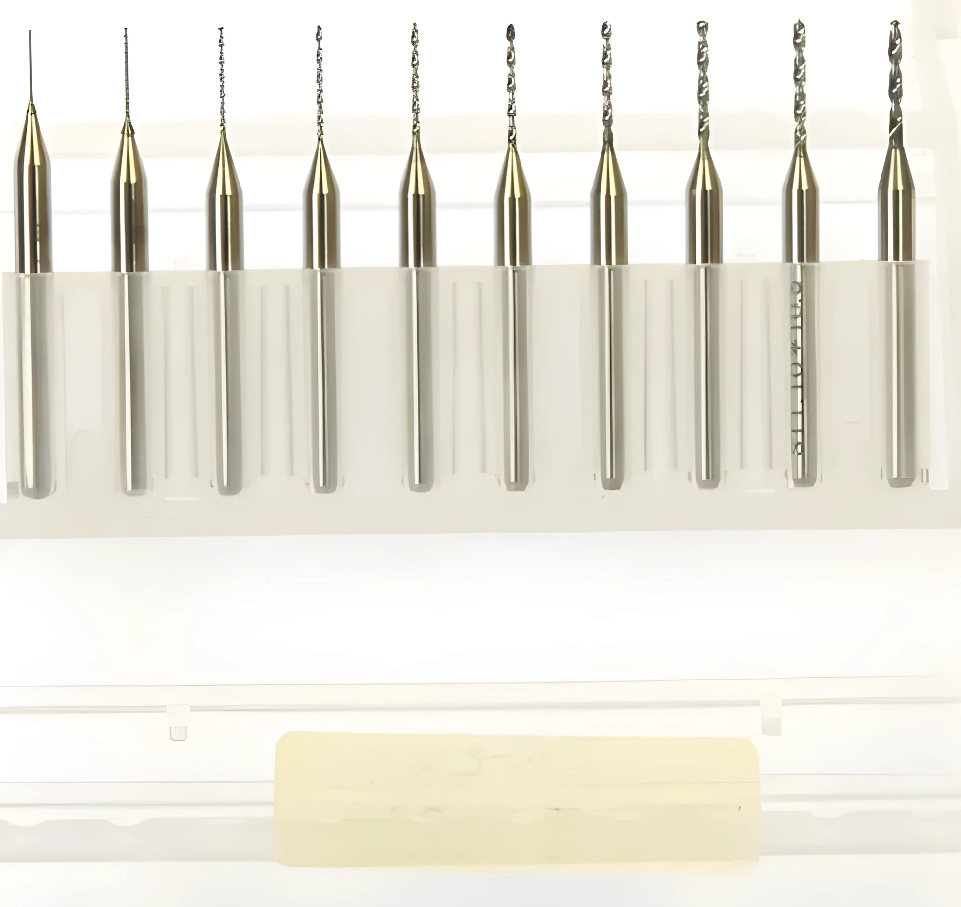 Imported tungsten steel micro engraving bit set for precision circuit board and hardware machining.