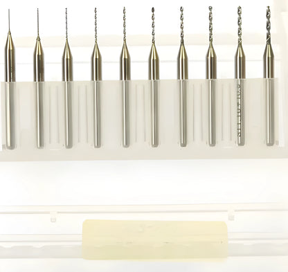 Imported tungsten steel micro engraving bit set for precision circuit board and hardware machining.