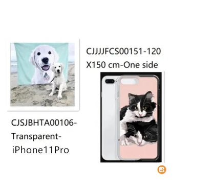 Custom flannel photo blanket and matching transparent phone case with personalised design.