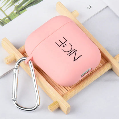 Black and Pink hard PC plastic covers for AirPods cases with decorative patterns.