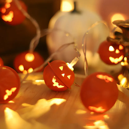 Halloween pumpkin decorative lights with warm white LEDs in iron shells for outdoor seasonal displays