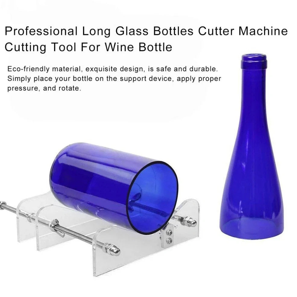 Black metal glass bottle cutter tool with adjustable stand for 0.5-2 inch diameter bottles