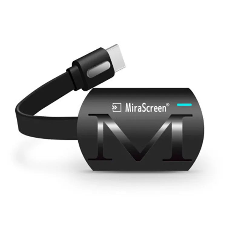 Black USB HDMI dongle for streaming video to TV at 1080p resolution.