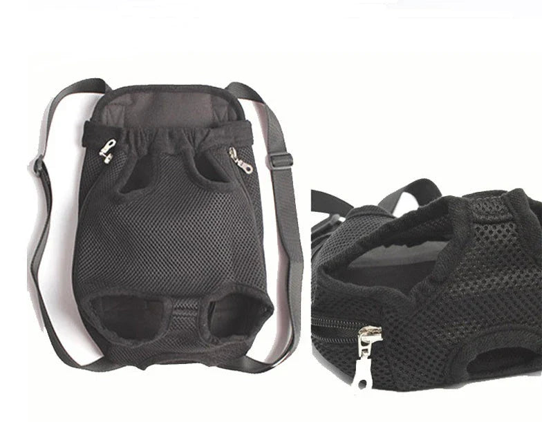 Versatile pet carrier backpack made of breathable mesh material for dogs in various sizes and colors