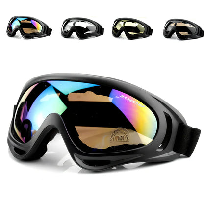 Motorcycle sports goggles with multi-layer coated lenses in brown, colour-changing, transparent, and yellow options
