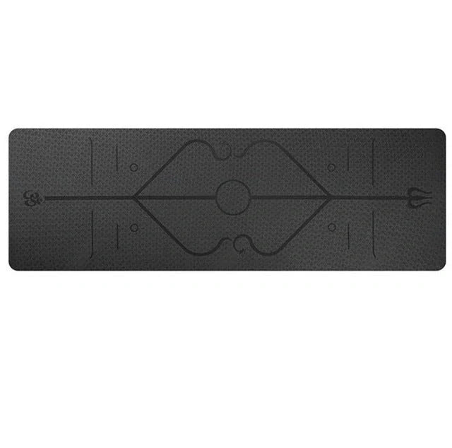 Eco-friendly non-slip TPE yoga mat with position lines for beginners