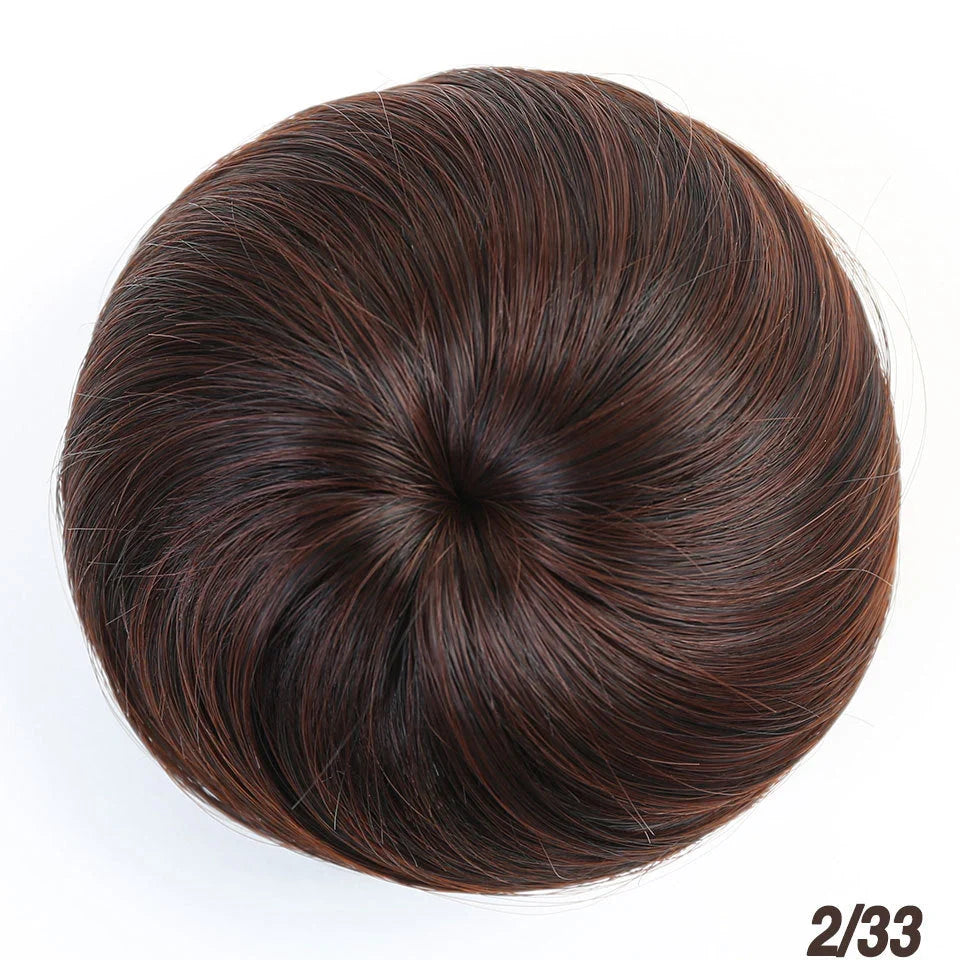Synthetic hair wig with decorative flower buds in various shades