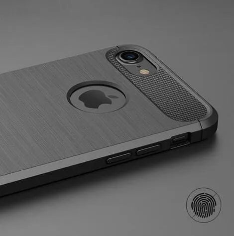 Solid colour TPU shock proof back cover case for iPhone on a table.