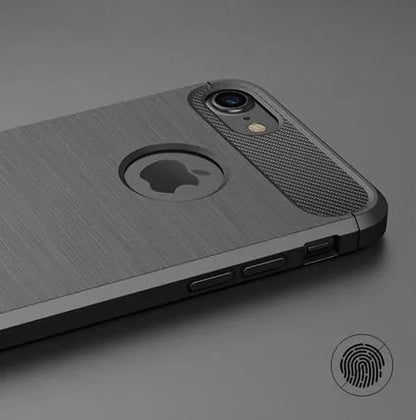 Solid colour TPU shock proof back cover case for iPhone on a table.
