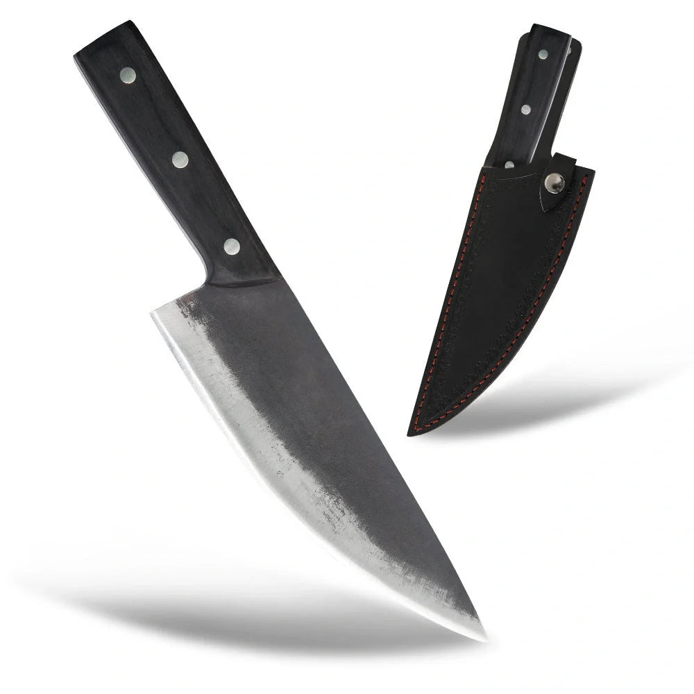 High carbon steel 8-inch butcher's bone picking knife with ergonomic handle