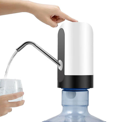 Black automatic universal water dispenser pump on 5-gallon bottle with 1.5 m hose and button control