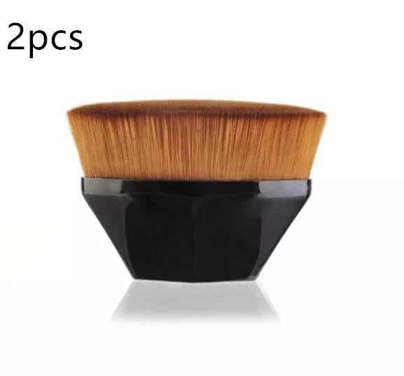 Soft synthetic foundation brush kit for flawless makeup application in black, white, and pink