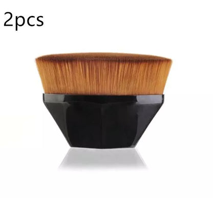 Soft synthetic foundation brush kit for flawless makeup application in black, white, and pink