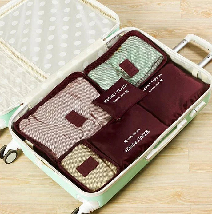 High-quality 6-in-1 waterproof travel organizer cubes in various colors for efficient packing and organization