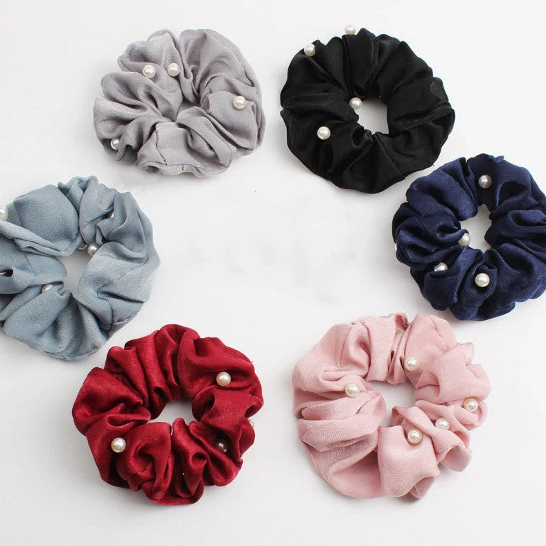 Creative rubber band fabric hair accessories hair ring in six colours including red, black, dark blue, pink, grey, light blue