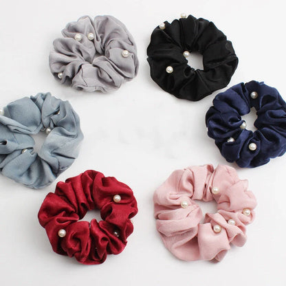 Creative rubber band fabric hair accessories hair ring in six colours including red, black, dark blue, pink, grey, light blue