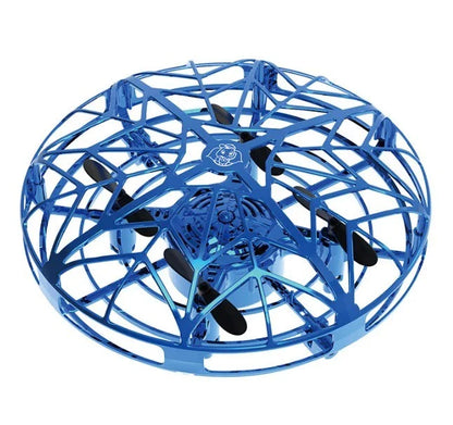 Futuristic mini drone helicopter with UFO-inspired design, automatic obstacle detection, and intuitive controls