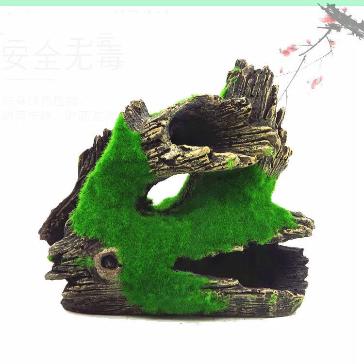 Synthetic resin aquarium shrimp cave house, medium 155g, decorative landscaping shelter with inkjet finish