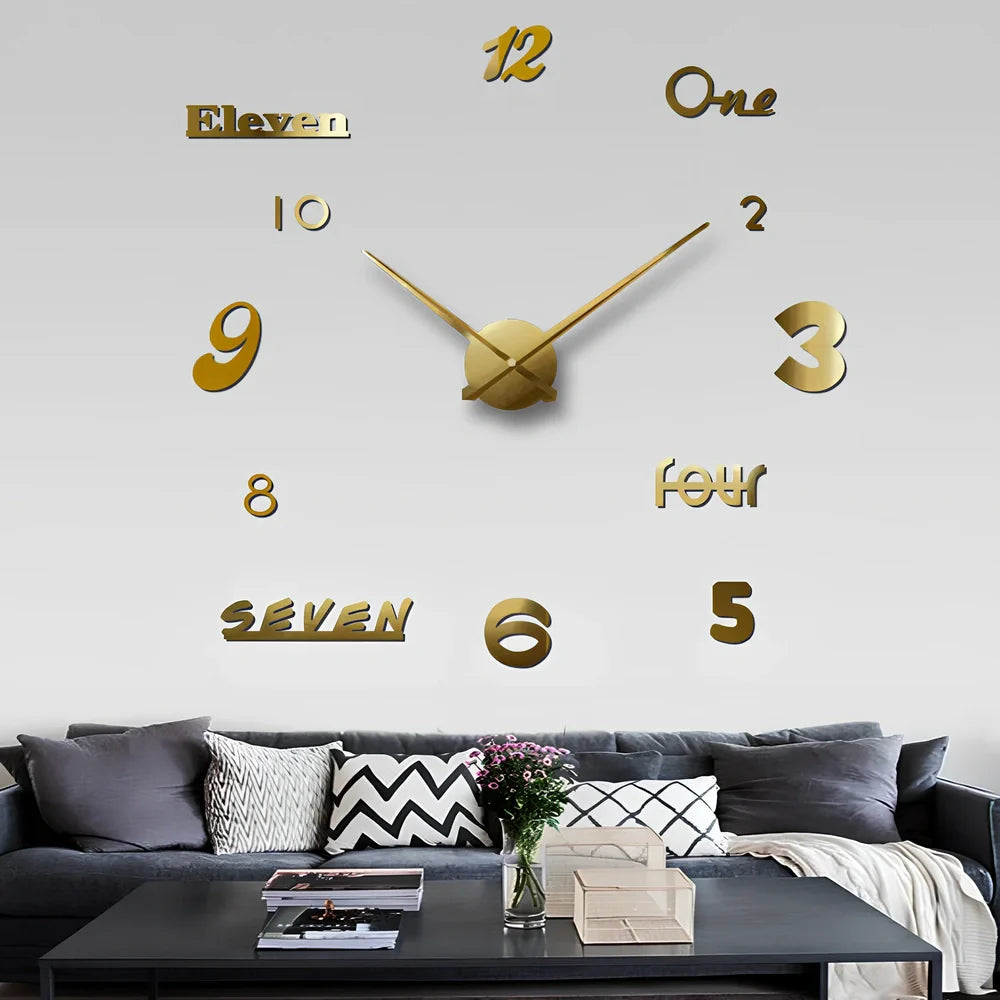 25-inch solar wall clock with laser-engraved markings and European round design in black finish