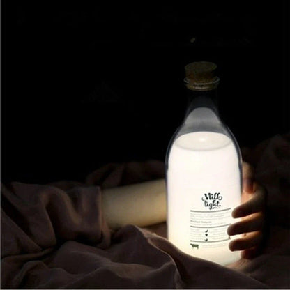 Cosy milk bottle-shaped USB charging LED night light lamp with customisable message, ideal as a baby gift or home decor