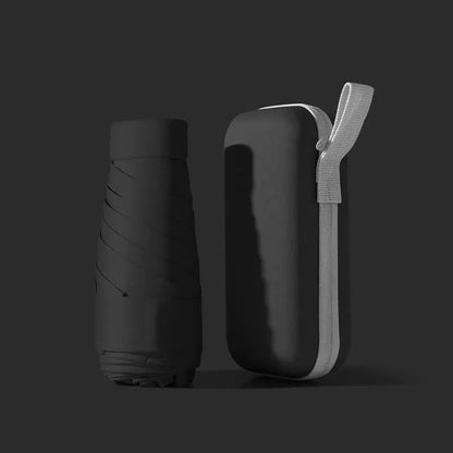 Six-fold ultra-light umbrella with steel ribs and NC fabric canopy