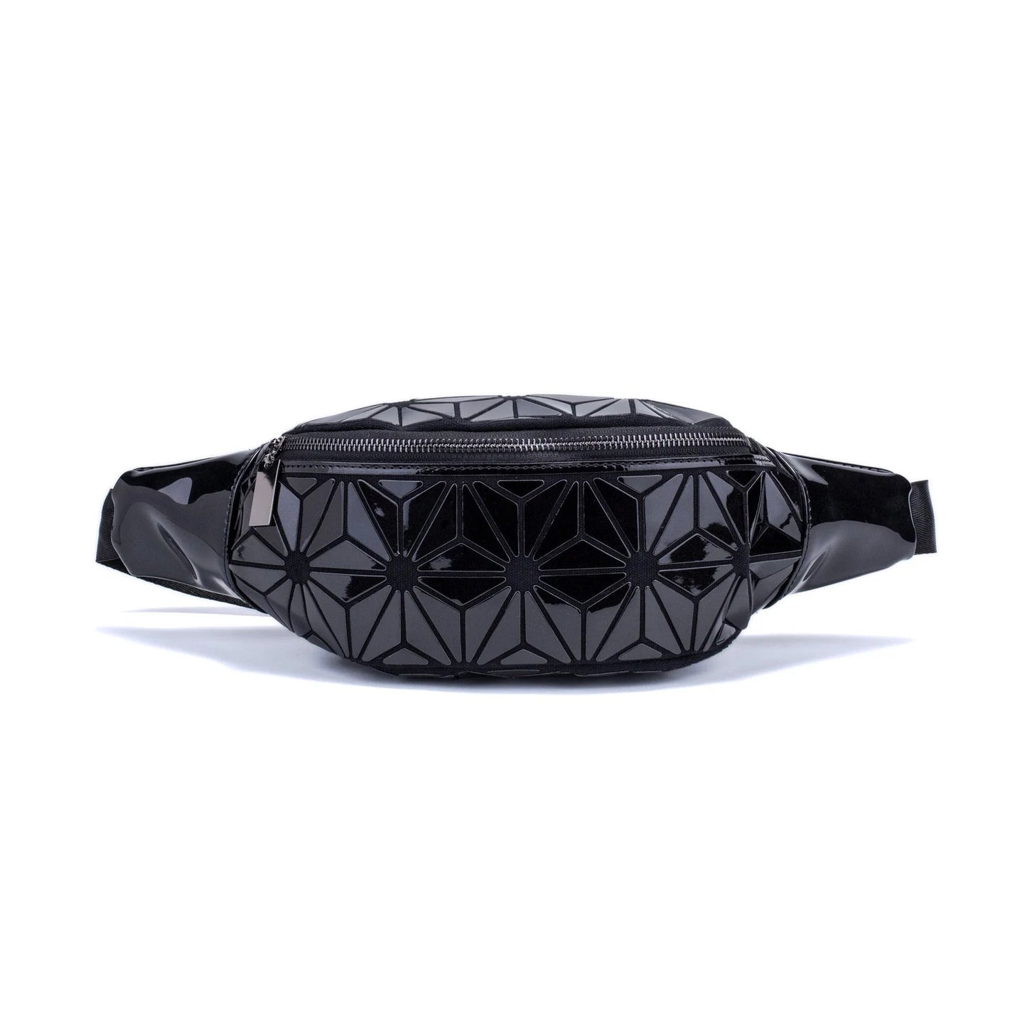 Stylish fanny pack with geometric design, available in multiple colors for hands-free, fashionable carry