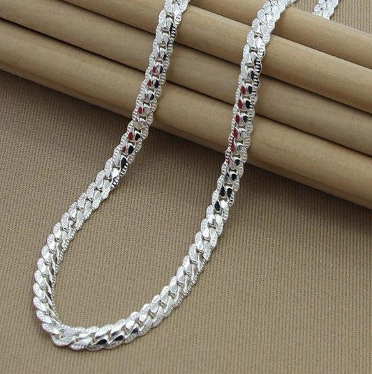 Elegant 6mm silver plated necklace with a sleek design and radiant finish