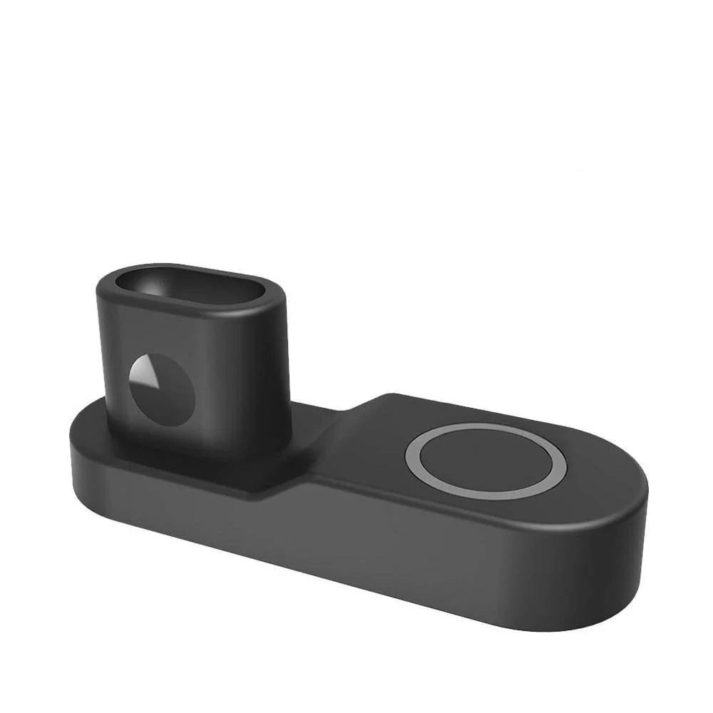 3-in-1 wireless charging station for smartphone, smartwatch, and wireless earbuds