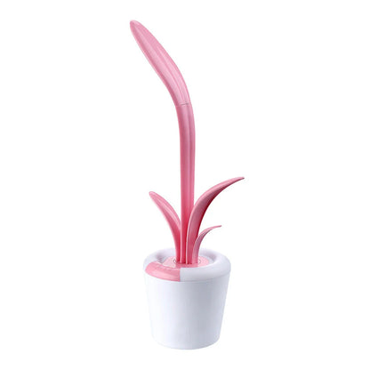 A stylish, plant-inspired LED desk lamp with three brightness levels and a rechargeable battery for cordless convenience